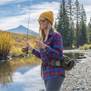 Patagonia Womens Long Sleeved Organic Cotton Fjord Flannel Shirt Outdoor Hiking